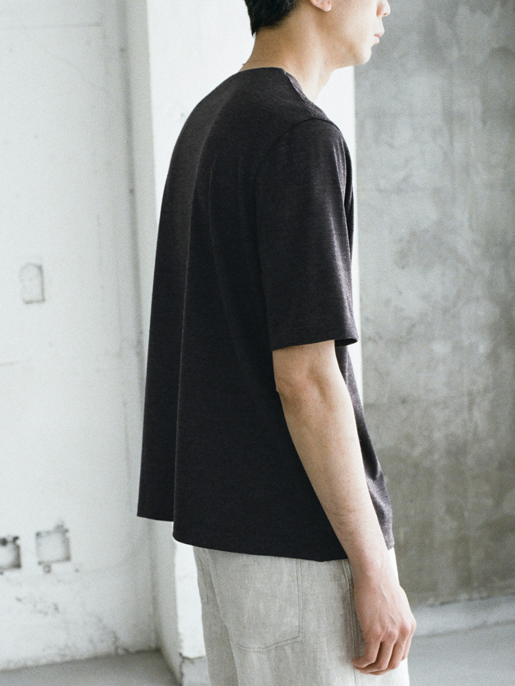 Wool Jersey Henley T-Shirt