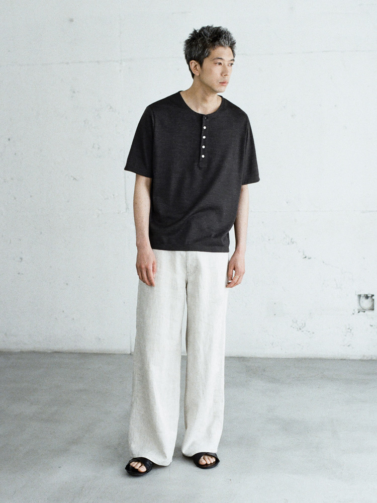 Wool Jersey Henley T-Shirt