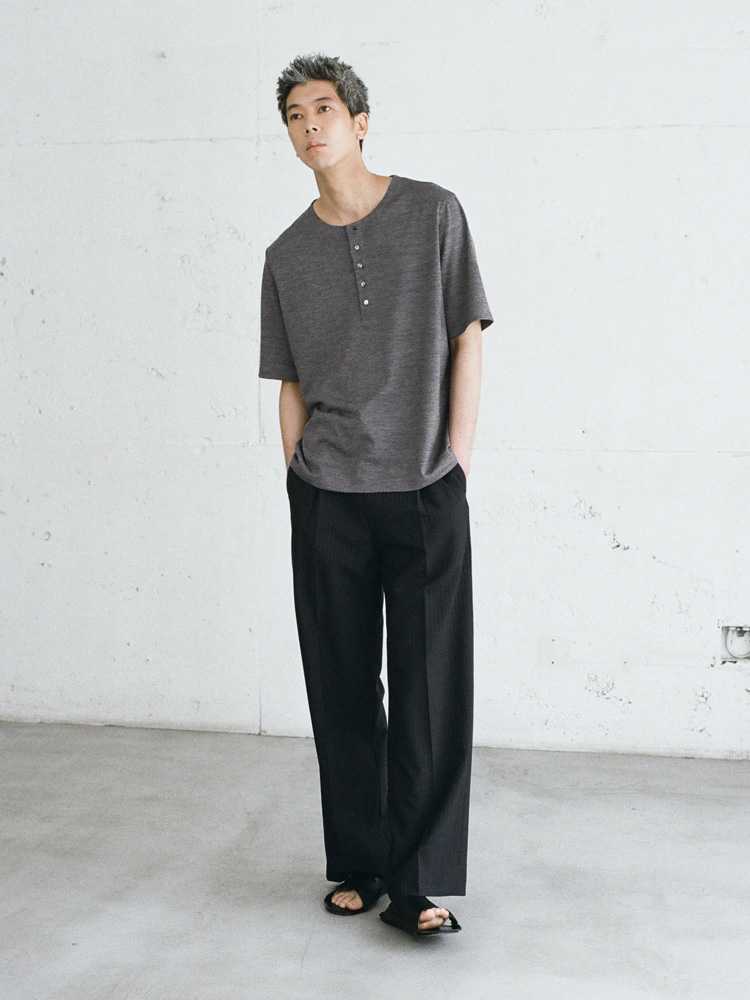 Wool Jersey Henley T-Shirt