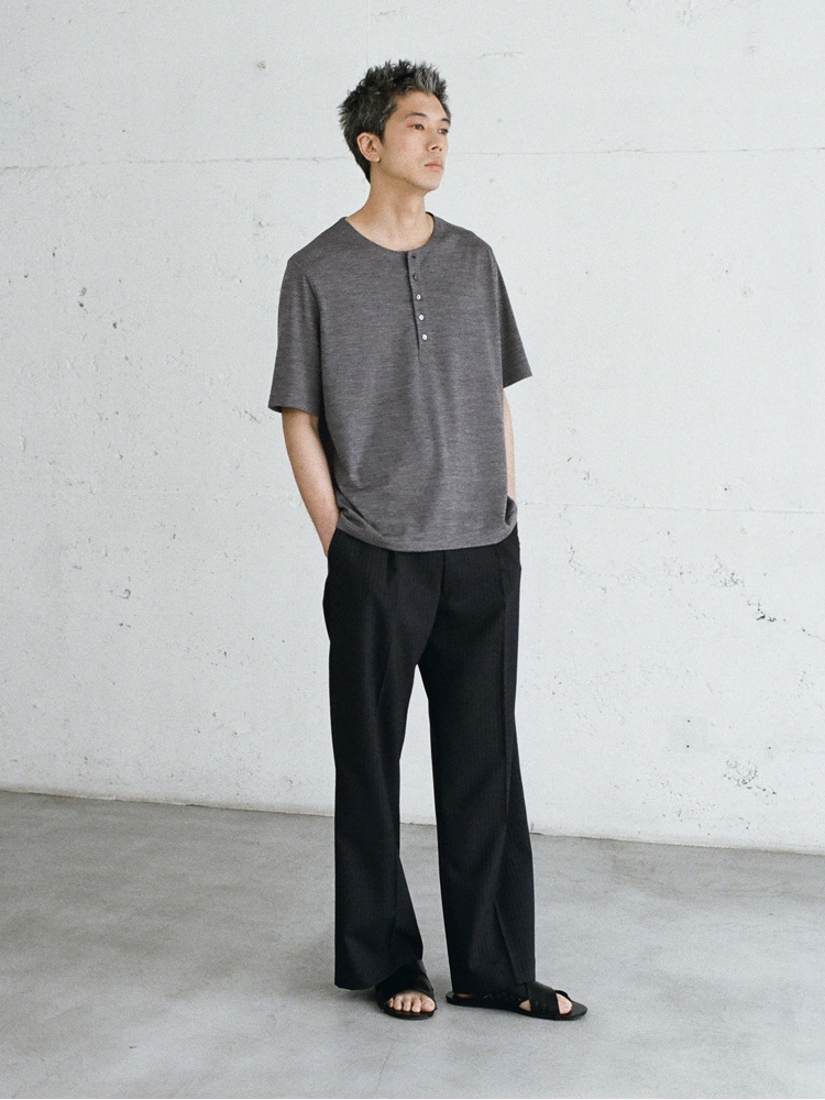 Wool Jersey Henley T-Shirt