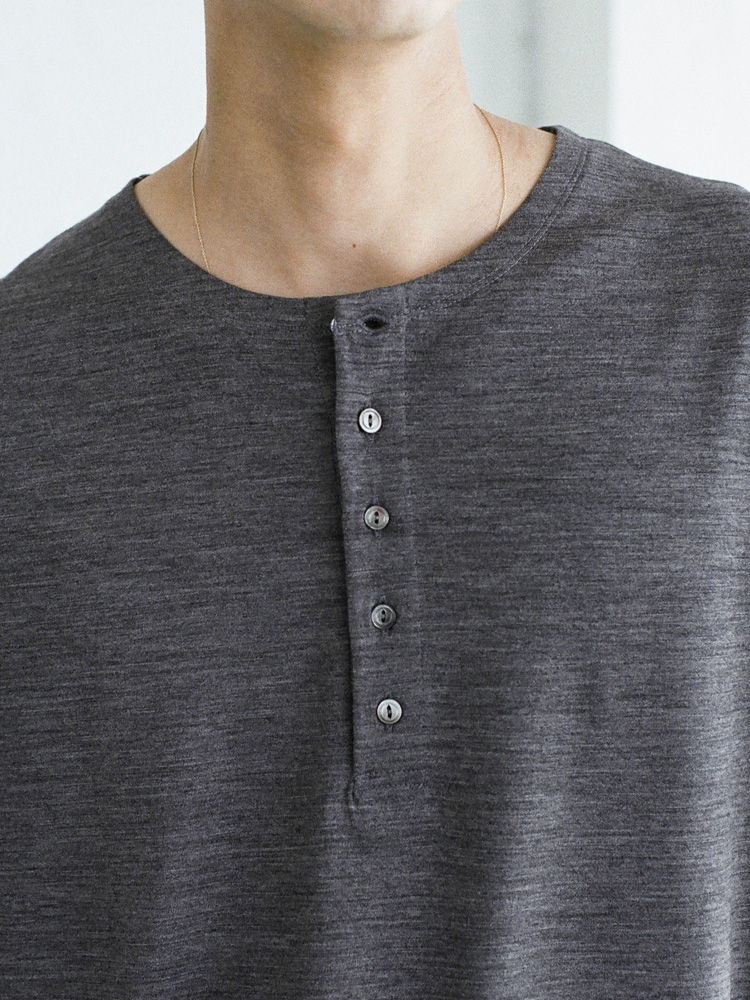 Wool Jersey Henley T-Shirt