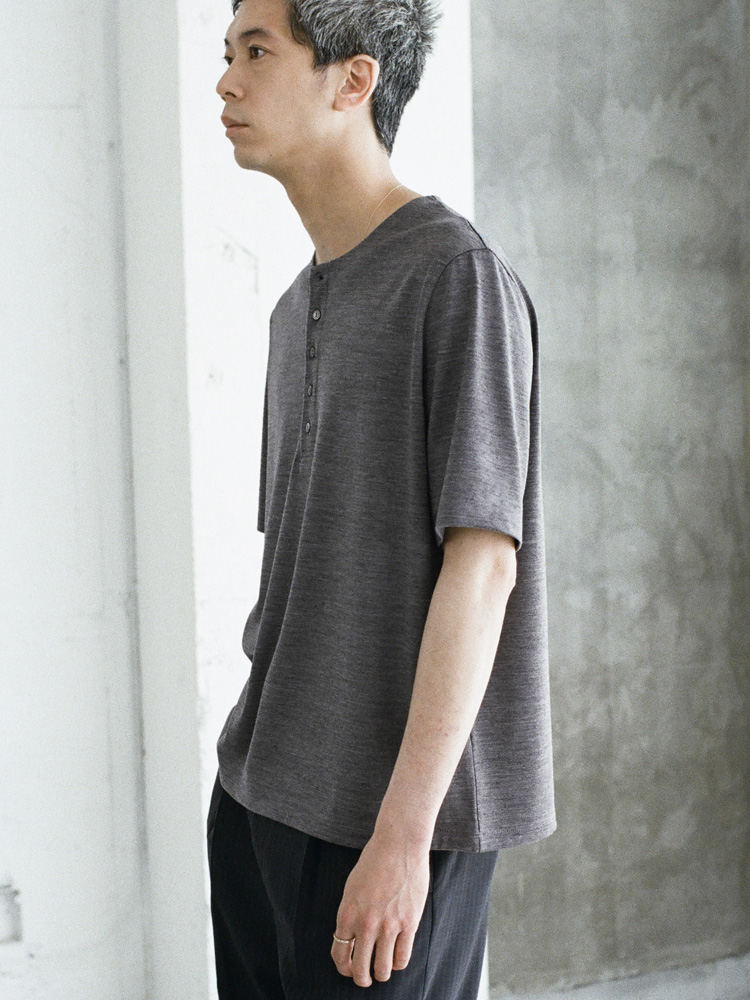 Wool Jersey Henley T-Shirt