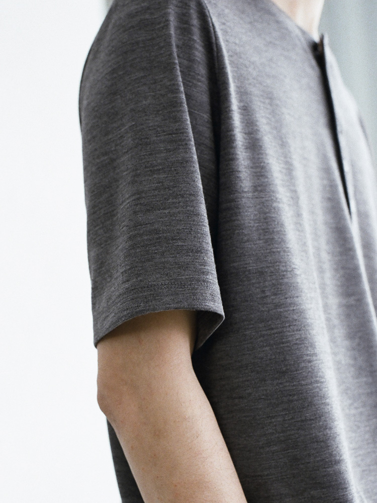 Wool Jersey Henley T-Shirt