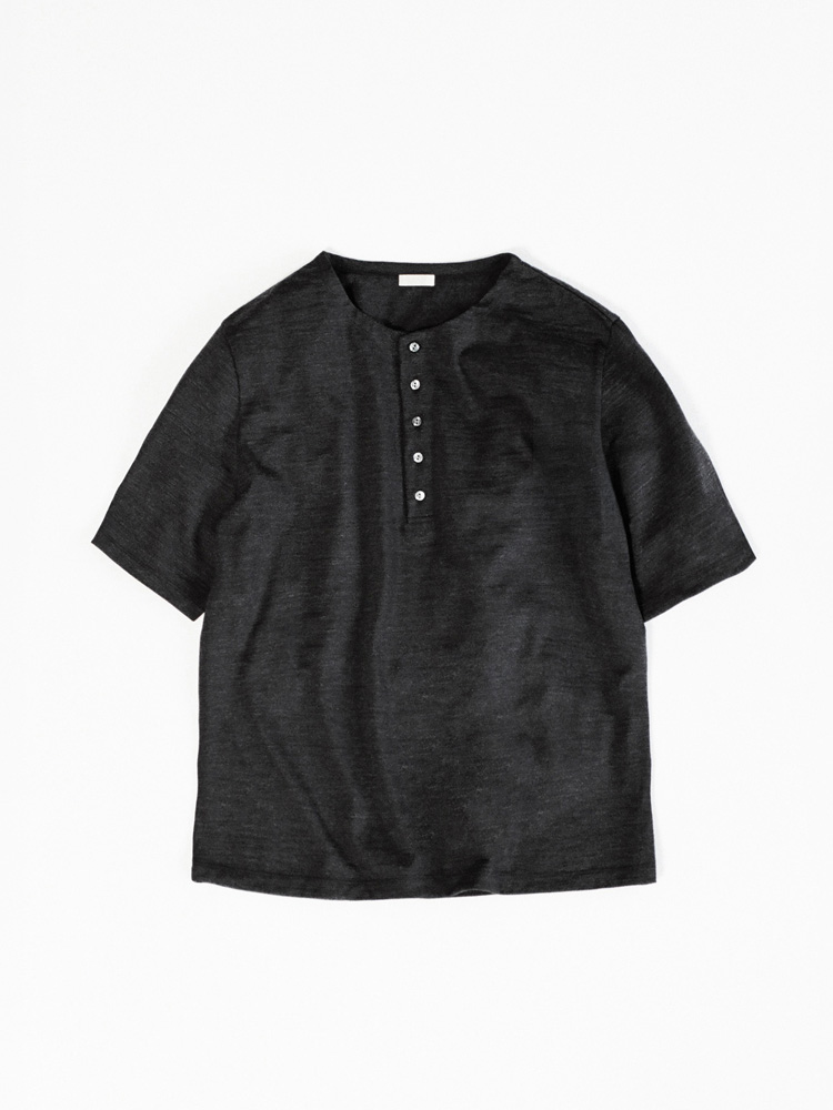 Wool Jersey Henley T-Shirt