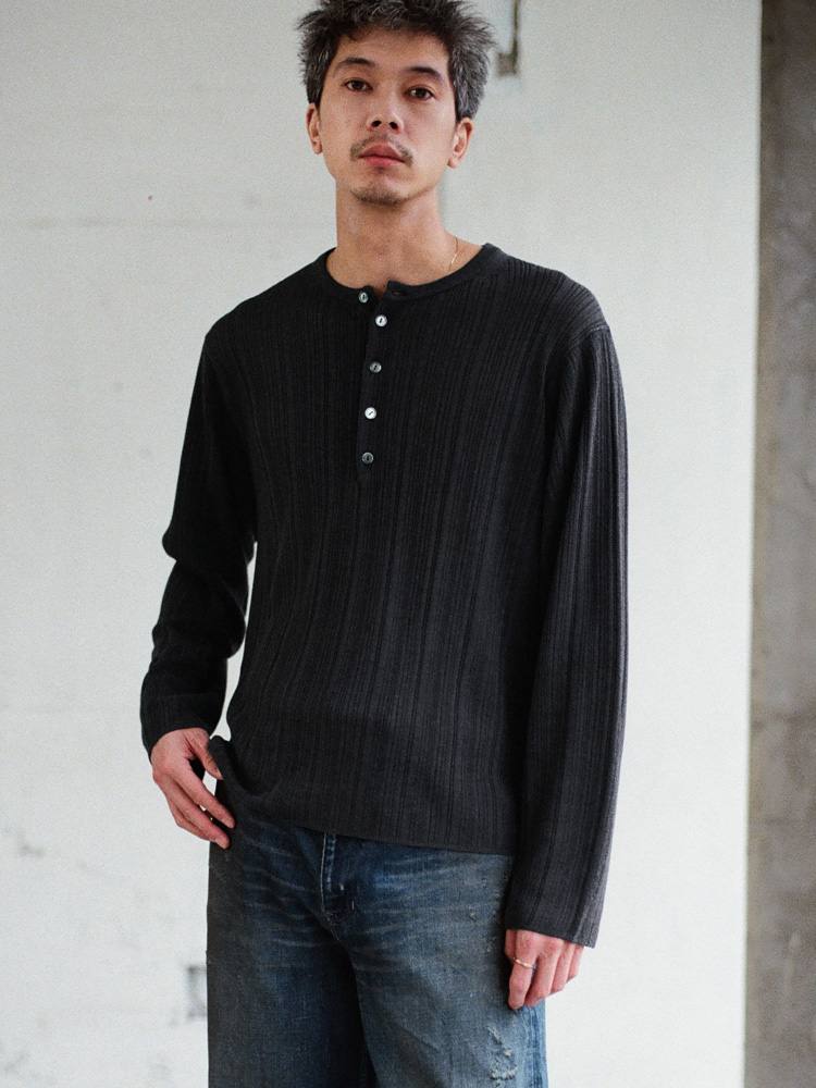 Vis/Li Random Rib Henry Knit