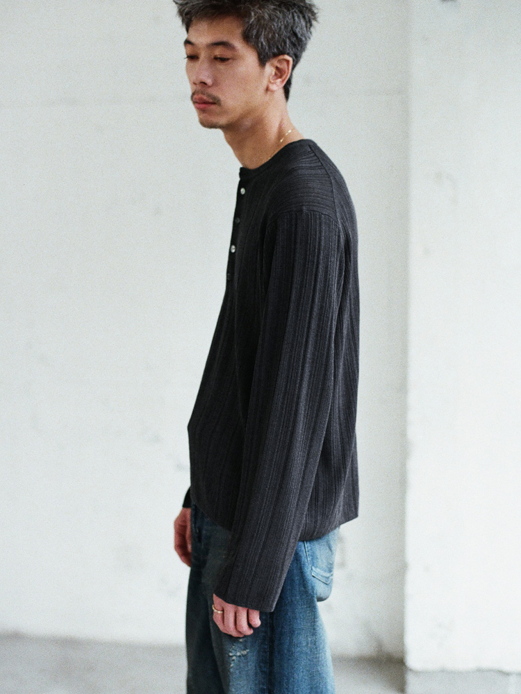 Vis/Li Random Rib Henry Knit