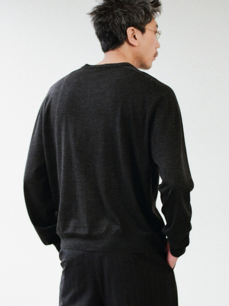 W/Si/Ca 18G Crew Cardigan