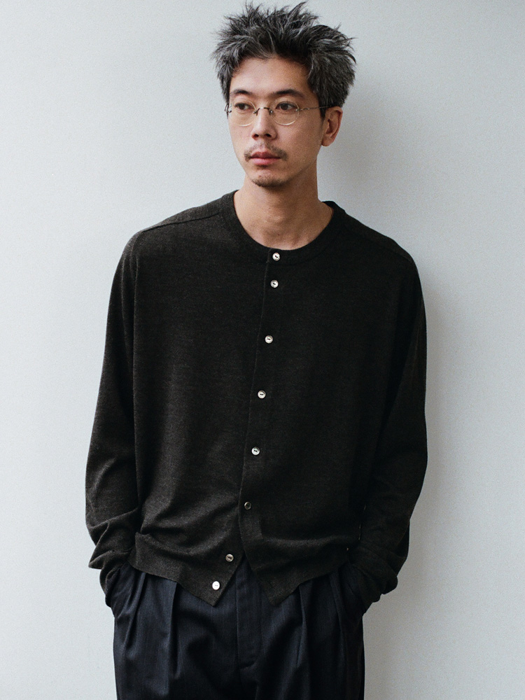W/Si/Ca 18G Crew Cardigan