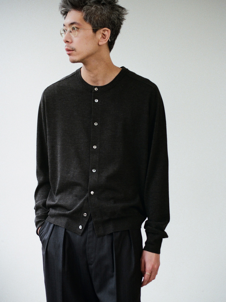 W/Si/Ca 18G Crew Cardigan